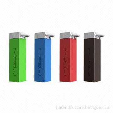 2,600mAh Power Banks with Tube, 5V, 1A Input and Output